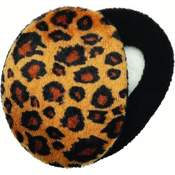 Leopard print fleece ear warmers bandless earmuffs thinsulate winter ear covers - Picture 7 of 7